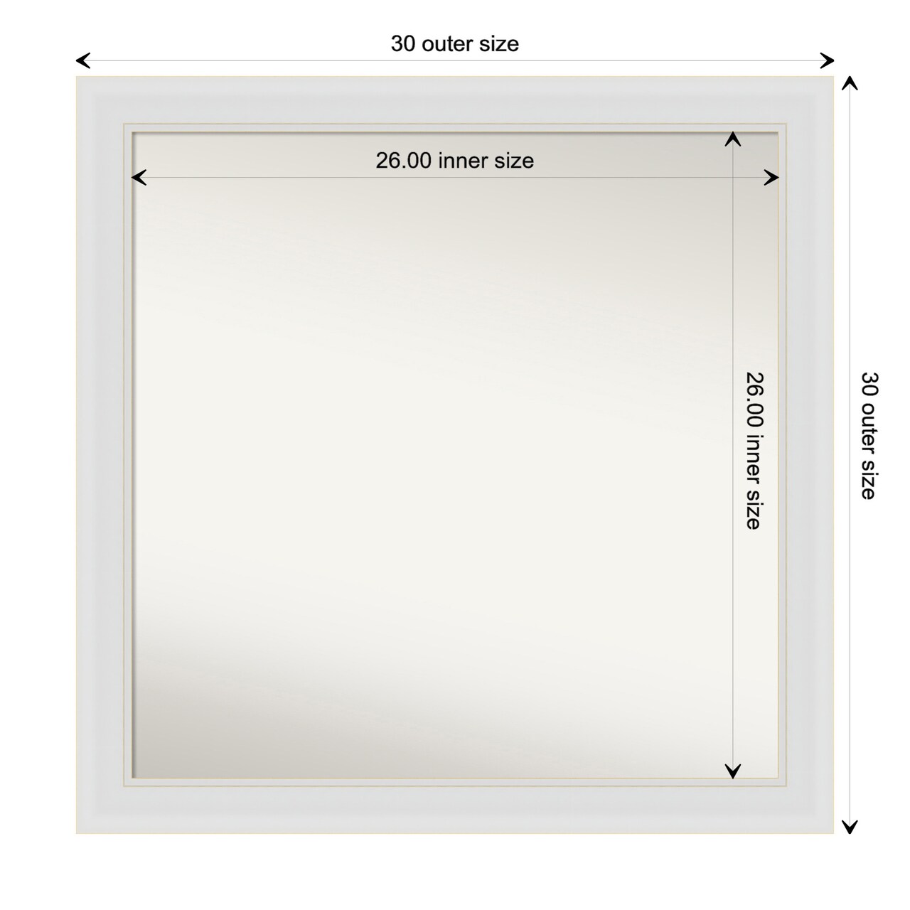 Amanti Art Non-Beveled Wall Mirror, Flair Polished Nickel Frame